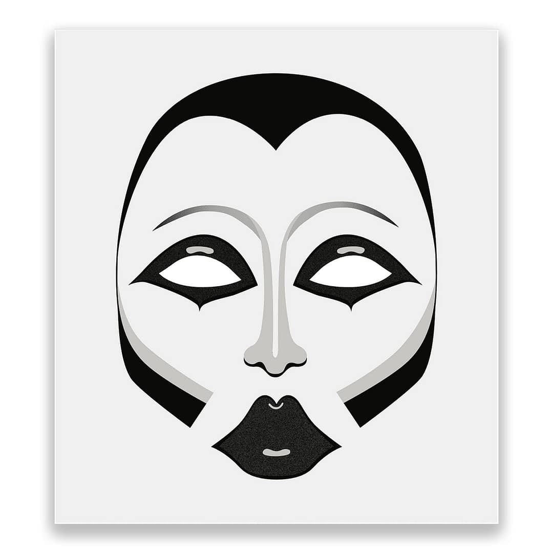 Mask, black and white, su eko